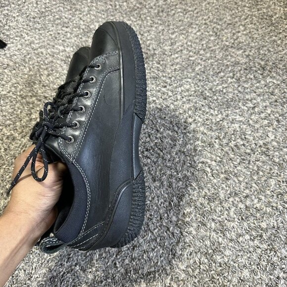 LL Bean Men's Black Leather Mountain Sneaker Shoes Size 10 Lace Up Hiking - Picture 3 of 11